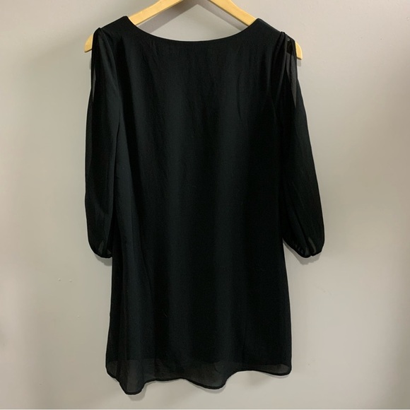 Lulus Shifting Dears Black Long Sleeve Dress  - M - Picture 6 of 9